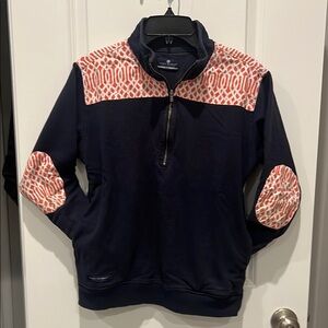 Simply Southern Patterned Embroidered Quarter-Zip Pullover